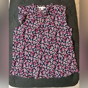 Michael Kors Floral Sleeveless Top - Pink, Blue, and White